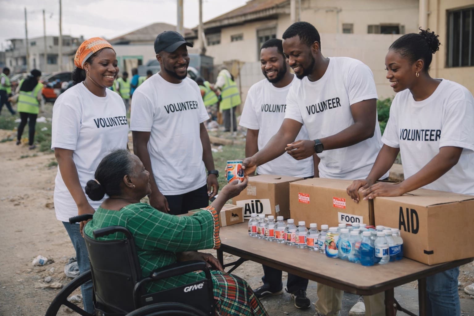 Community recycling cleanup volunteers